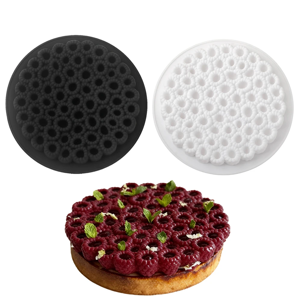 Molde de Silicona para Tarta de Frambuesa, Molde para Decoración de Flores de Frambuesa, Molde para Tarta de Frutas, Molde para Hornear Postres de Chocolate