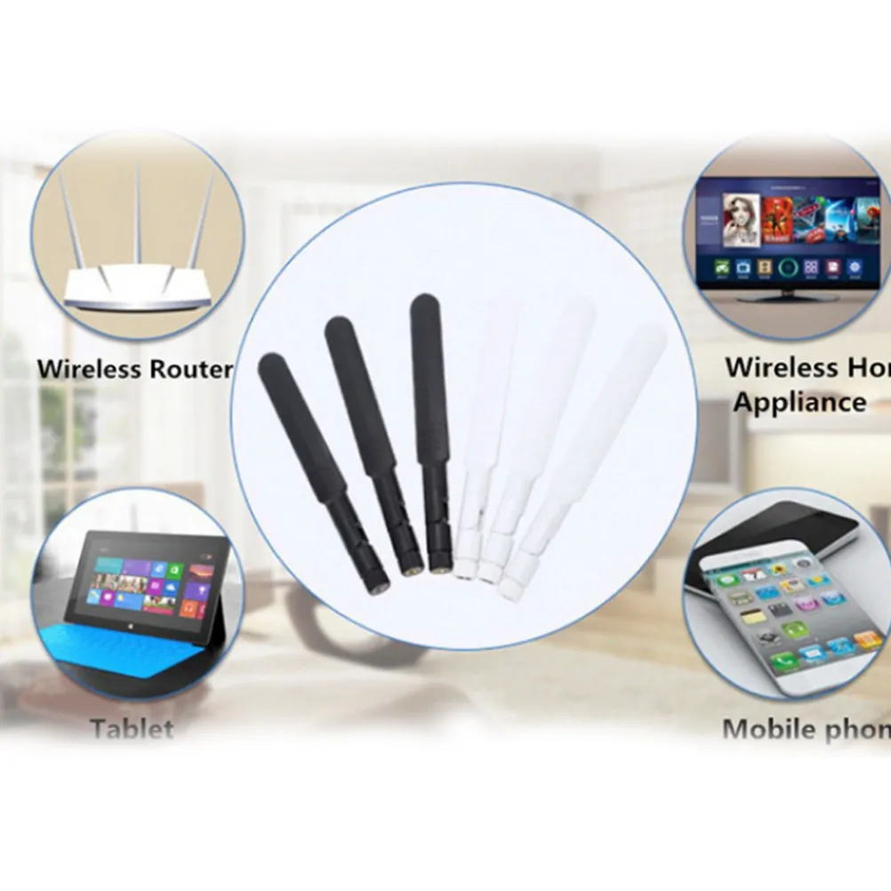 2Pcs -Directional Gain Antenna Fan Shaped Flat Design Black for Home 2.4g Flexible Indoor Wireless Router