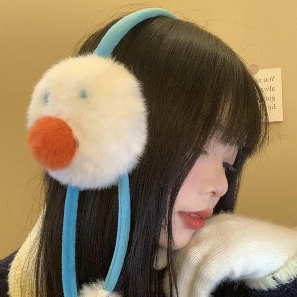 Comfortable Windproof Snowman Earmuffs Thicken Soft Plush Ear Warmer Cute Keep Warm Ear Cover Female