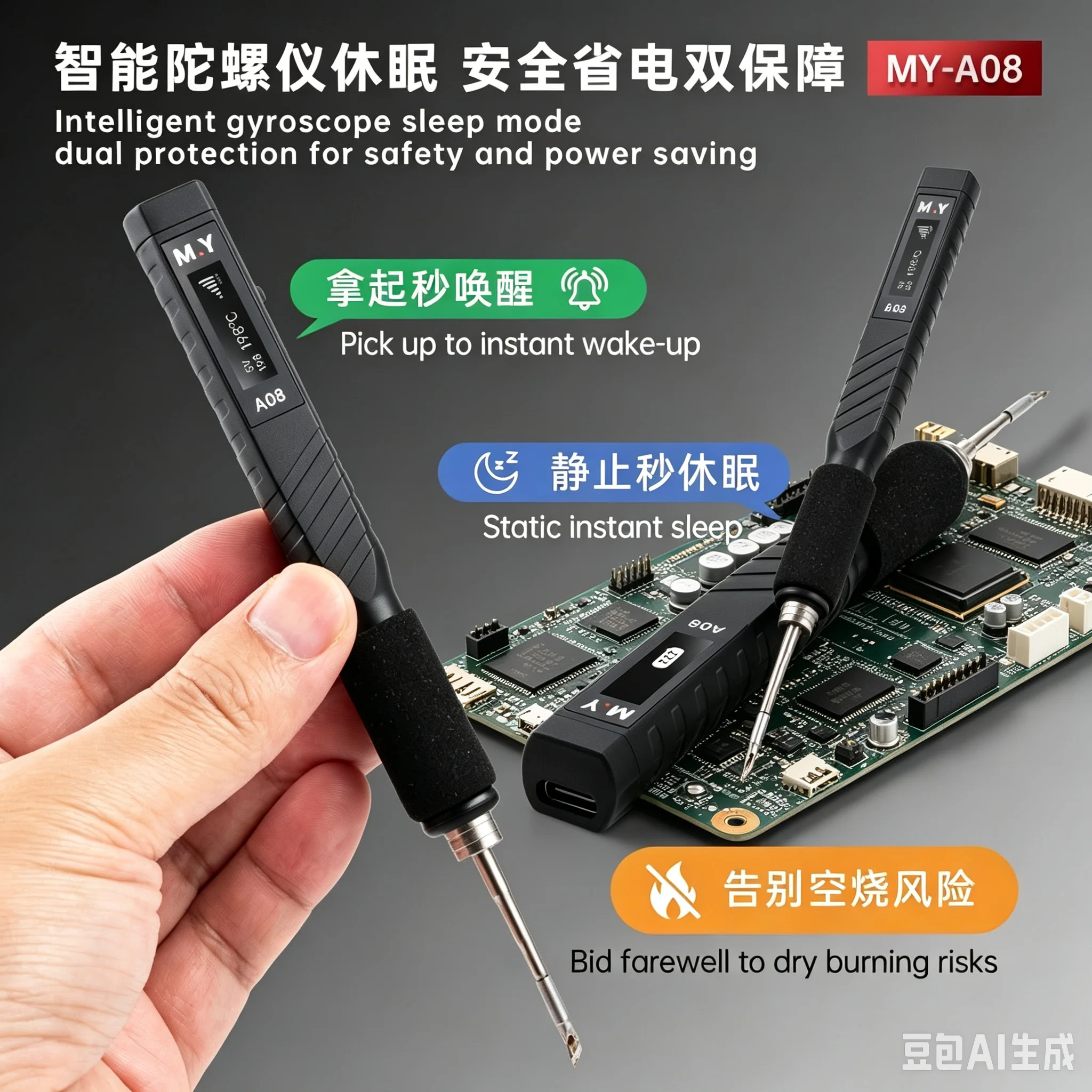 YCS Digital Soldering Pen Tool, with digital display, 5-20V adjustable temperature soldering iron, for electronic product repair