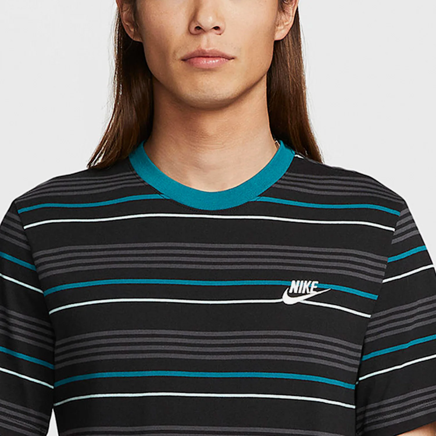 Nike Authentic New Summer Men's Round Neck Sports Striped Short Sleeve T-Shirt FD1359-010
