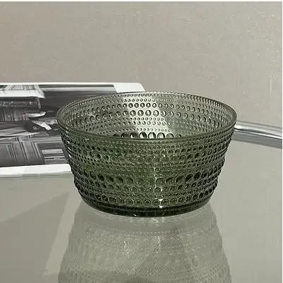 

European Style Embossed Glass Dessert Bowl Afternoon Tea Pudding Ice Cream Bowl Sugar Water Bowl Breakfast Cereal Bowl