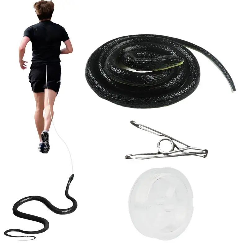 Realistic Rubber Fake Snake Funny Large Snake Prank With String And Clip Model Halloween Tricky And Joke Toys For Adults