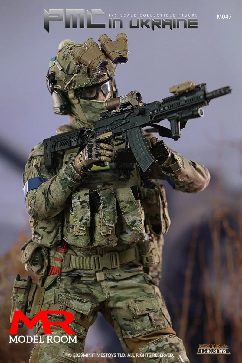 mini times toys M047 1/6 PMC in Ukraine Soldier Action Figure 12'' Modern Military Mercenaries Male Figurine Full Set Toy Model