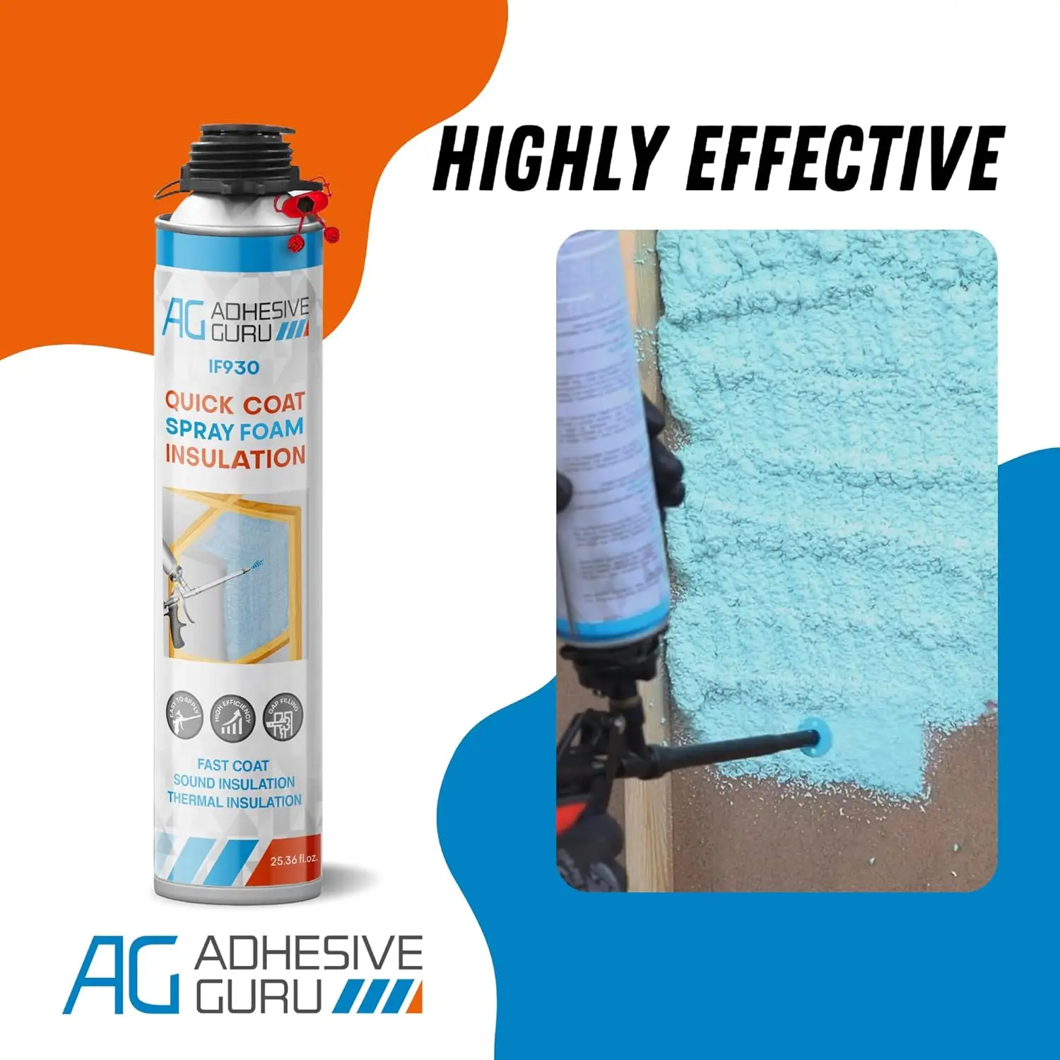 esive Guru Spray Foam Insulation Kit (240 Board Feet), Self-Expanding Adhesive Foam, Closed Cell Heat Insulation Foam &