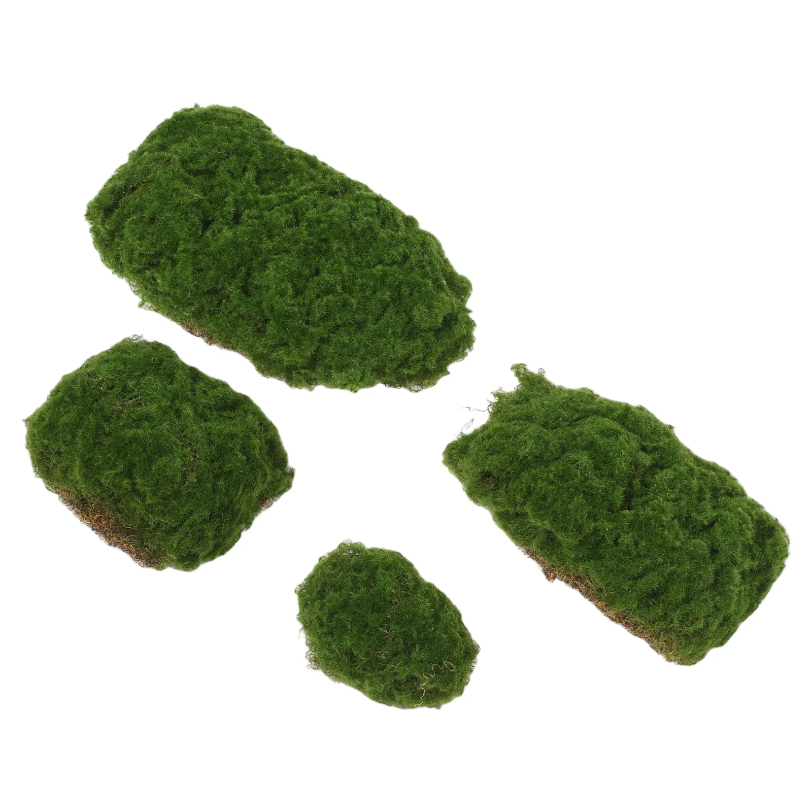 

4pcs Artificial Moss Stone Plants High Realism Decorative Faux Moss Indoor Home Office Wall Everlasting Beauty Maintenance Free