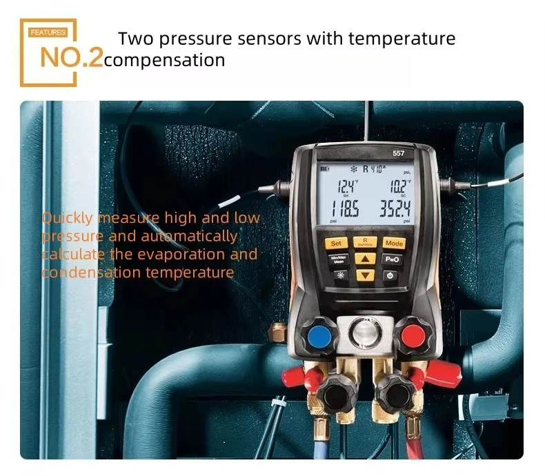 557S Air Conditioning Filling 05645571 Gauge Refrigeration Digital Manifold Electic Pressure  Set HVAC