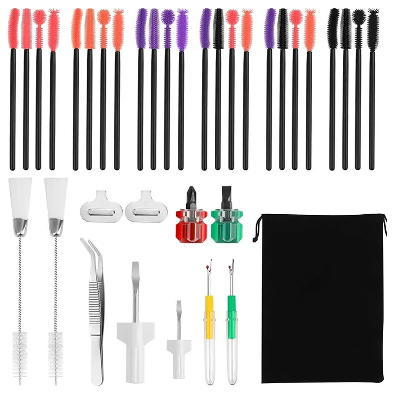 

Силиконовая щетка для чистки плотных волос, щетка с двумя головками, пинцет, отвертка в комплекте с набором для чистки швейных машин из 36 предметов-B61B