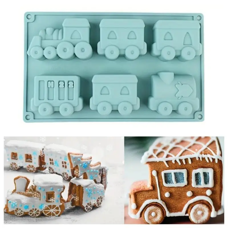 1PCS Cartoon Train Silicone Mould Muffin Mold Cupcake Baking Tray/Cake Mold For Birthday Theme Parties, Muffin Cups, Ice Cubes