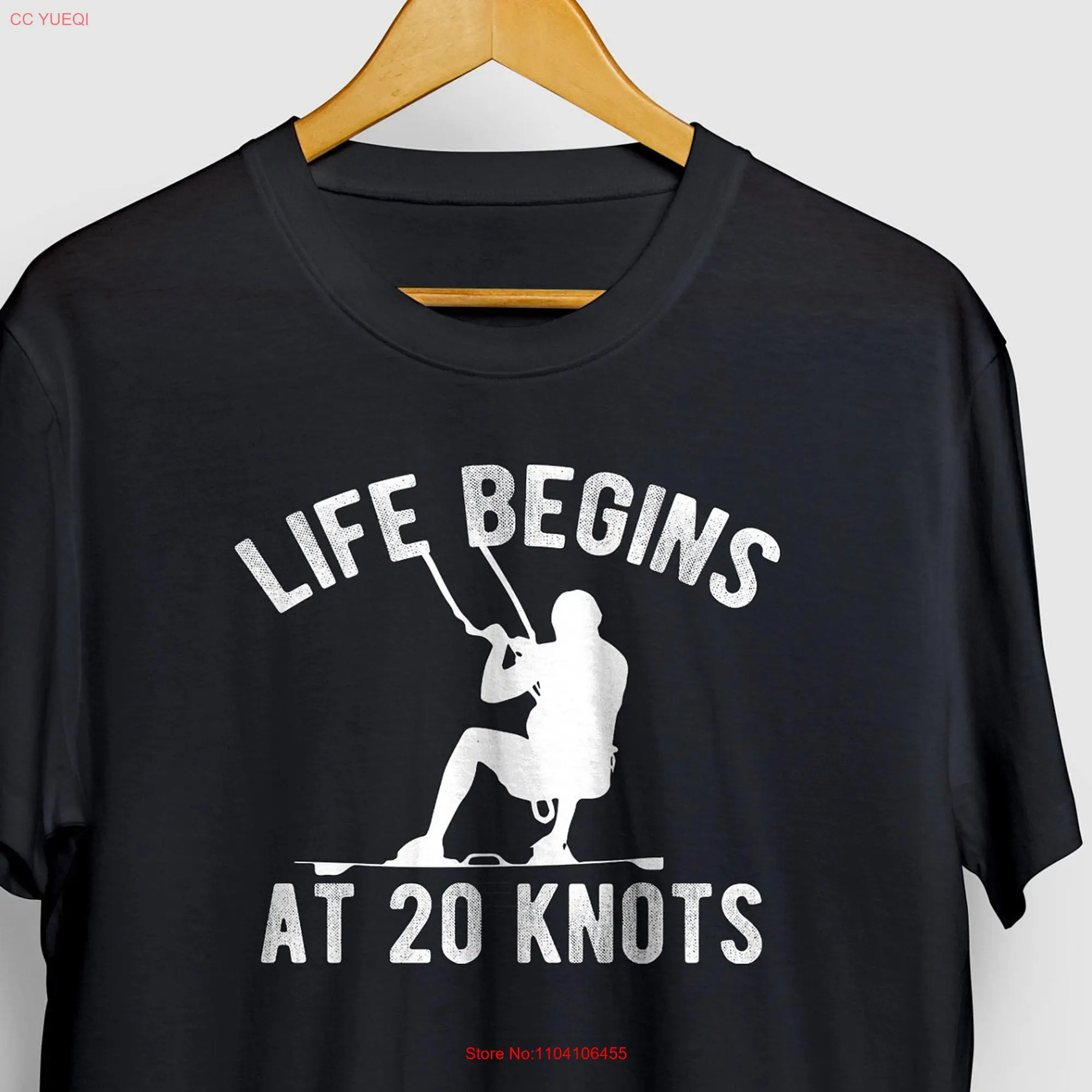 Kiteboarding T Shirt Life Begins At 20 Knots Kitesurfing Kiteboard for a Kiteboarder   long or short sleeves