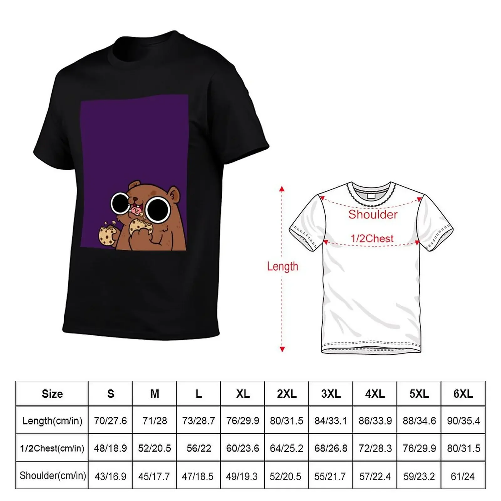 Cookie Bear by SprinkleBat T-Shirt man clothes cute tops mens plain t shirts