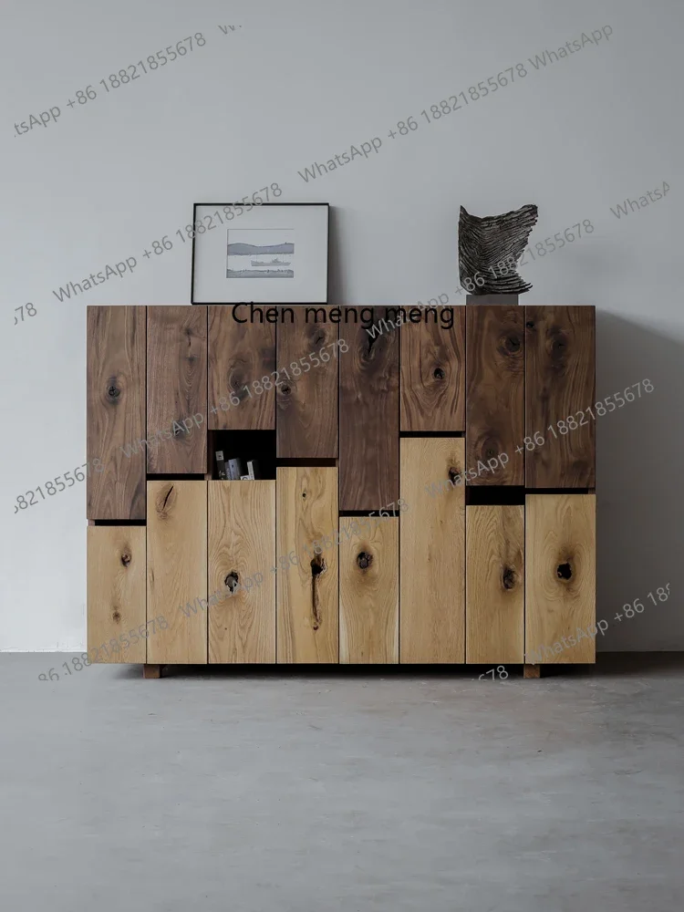 

H Mealside porch cabinet entry display storage modern wabi sandy wind solid wood simple Nordic