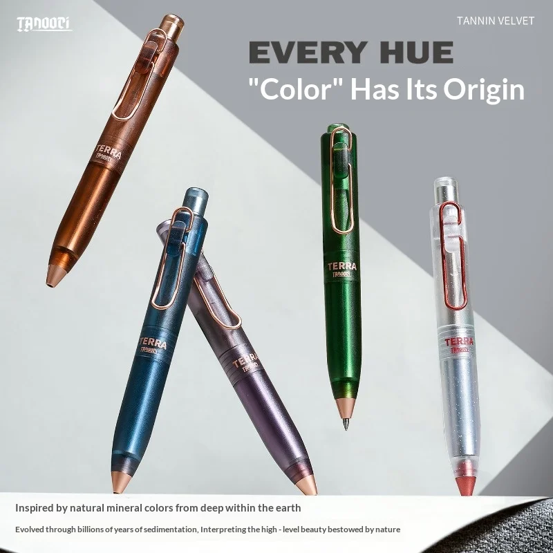 TANOOCI Mineral Transparent Low‑Center‑of‑Gravity Gel Pen, Aluminum‑Magnesium Alloy Inner Rod,Stable Writing Small Pocket Pen