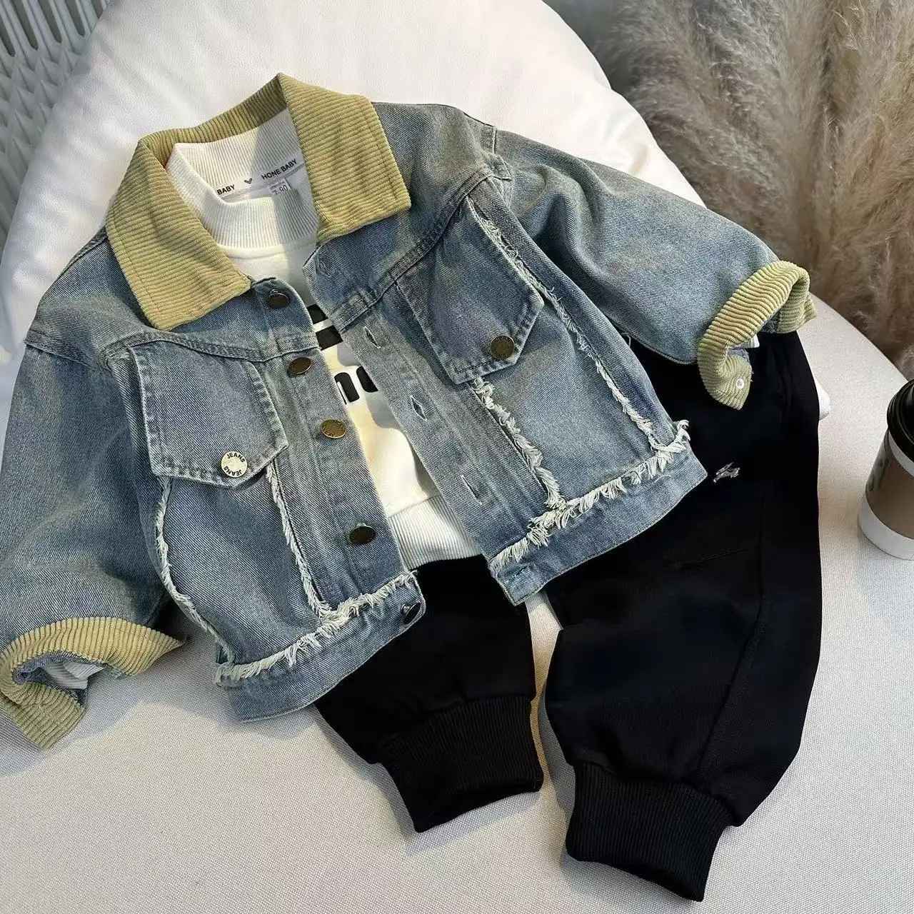 Children's Denim Jacket Spring and Autumn New Boys' Babies' Korean Version Casual Versatile Denim Coat
