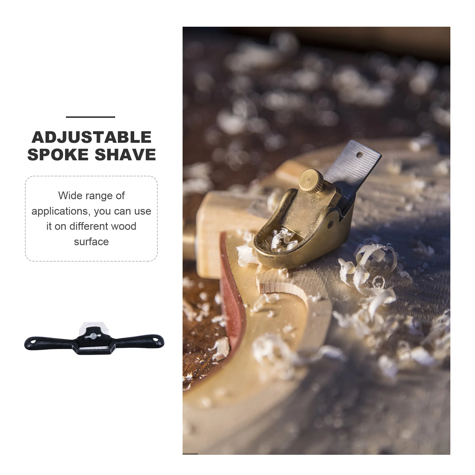 

2 Pieces Adjustable Spoke Shave Flat Base Metal Trimming Plane Woodcarver Tool Wood Craft Hand Tool Planing Trimming Plane