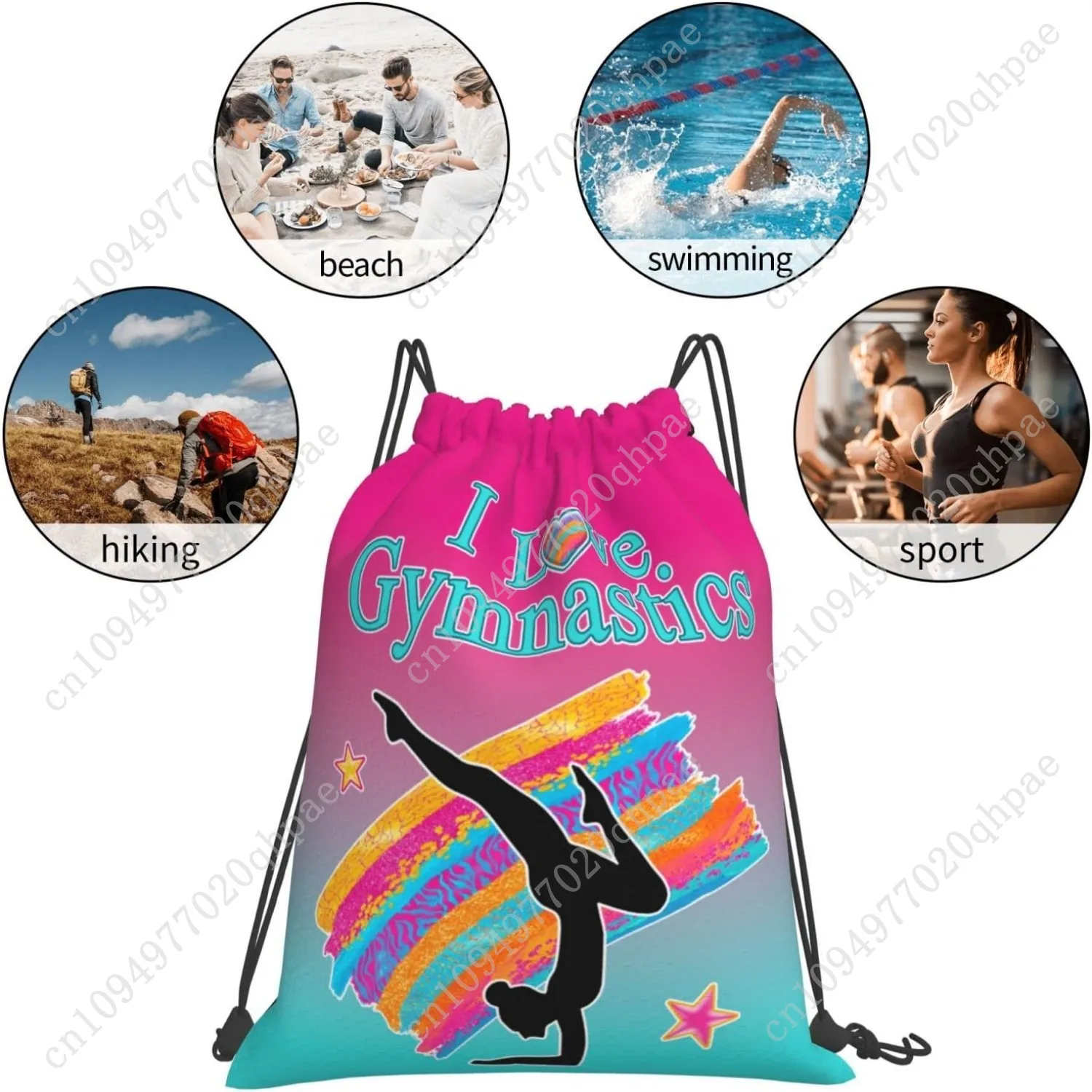 حقائب الجمباز برباط للنساء حقيبة ظهر برباط للجمباز مقاومة للماء حقيبة رياضية للجيم #6