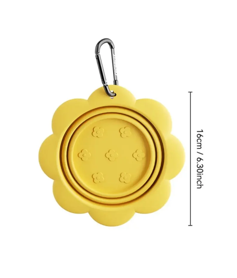 Multipurpose 350ml Dog Bowl Flower Shape Silicone Puppy Water Food Container Collapsible Large Capacity Feeder Dish Bowl Outdoor