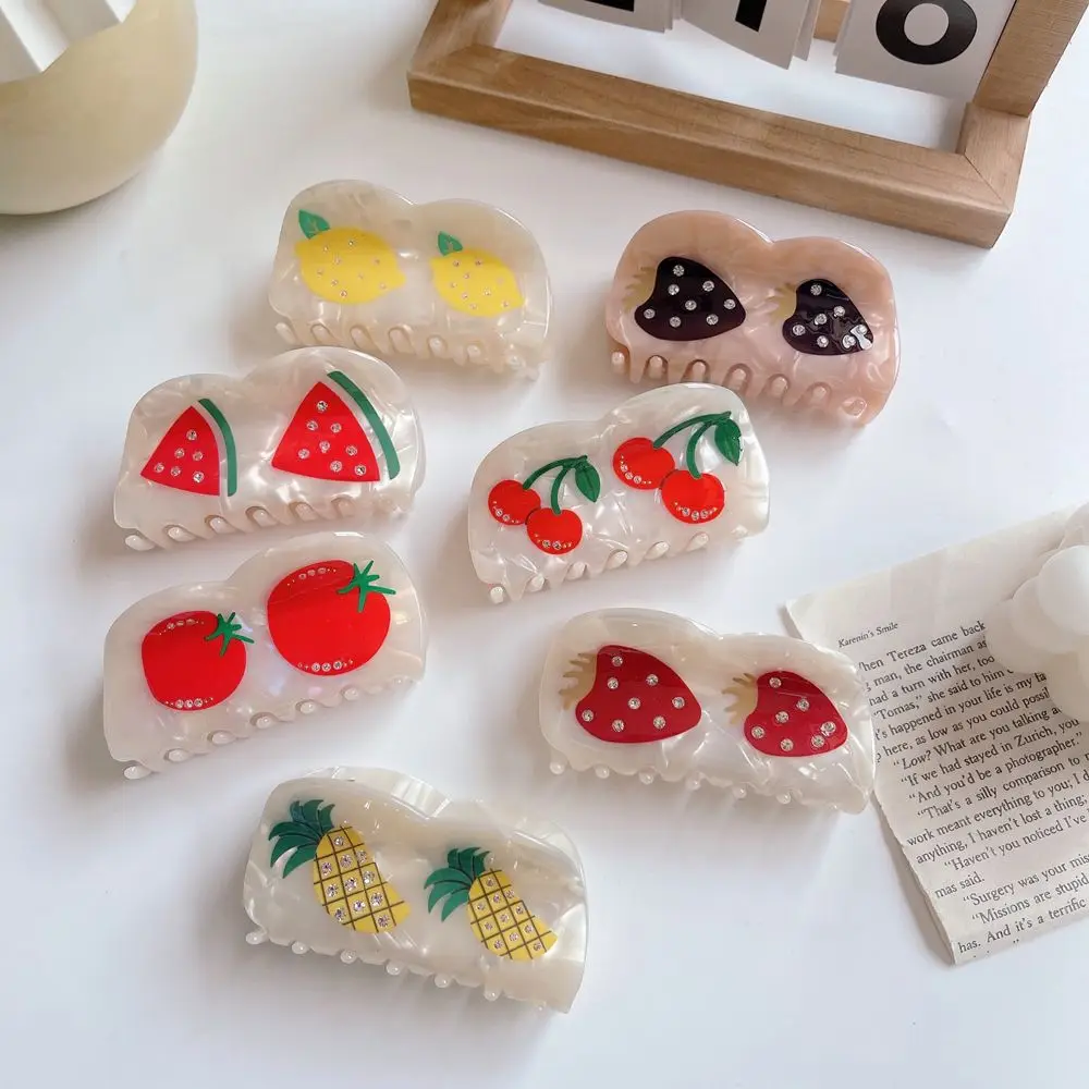 Design Watermelon Pineapple Acetic Acid Women Hair Accessories Fruit Hair Claw Korean Style Hair Clip Strawberry Barrettes