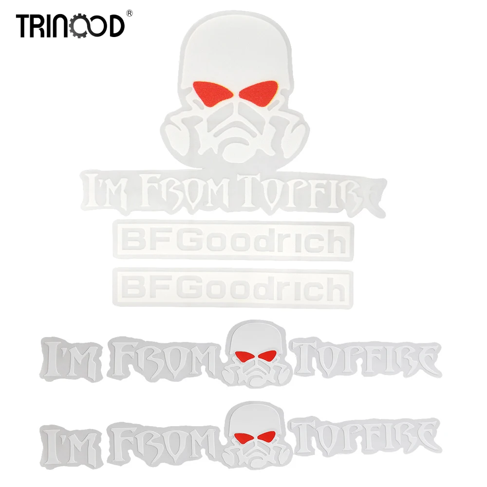 

TRINOOD RC Car body Logo sticker Skull Head Stickers for 1/10 TRX-4 TRX4 Bronco wrangler Label Decal DIY Decoration Parts