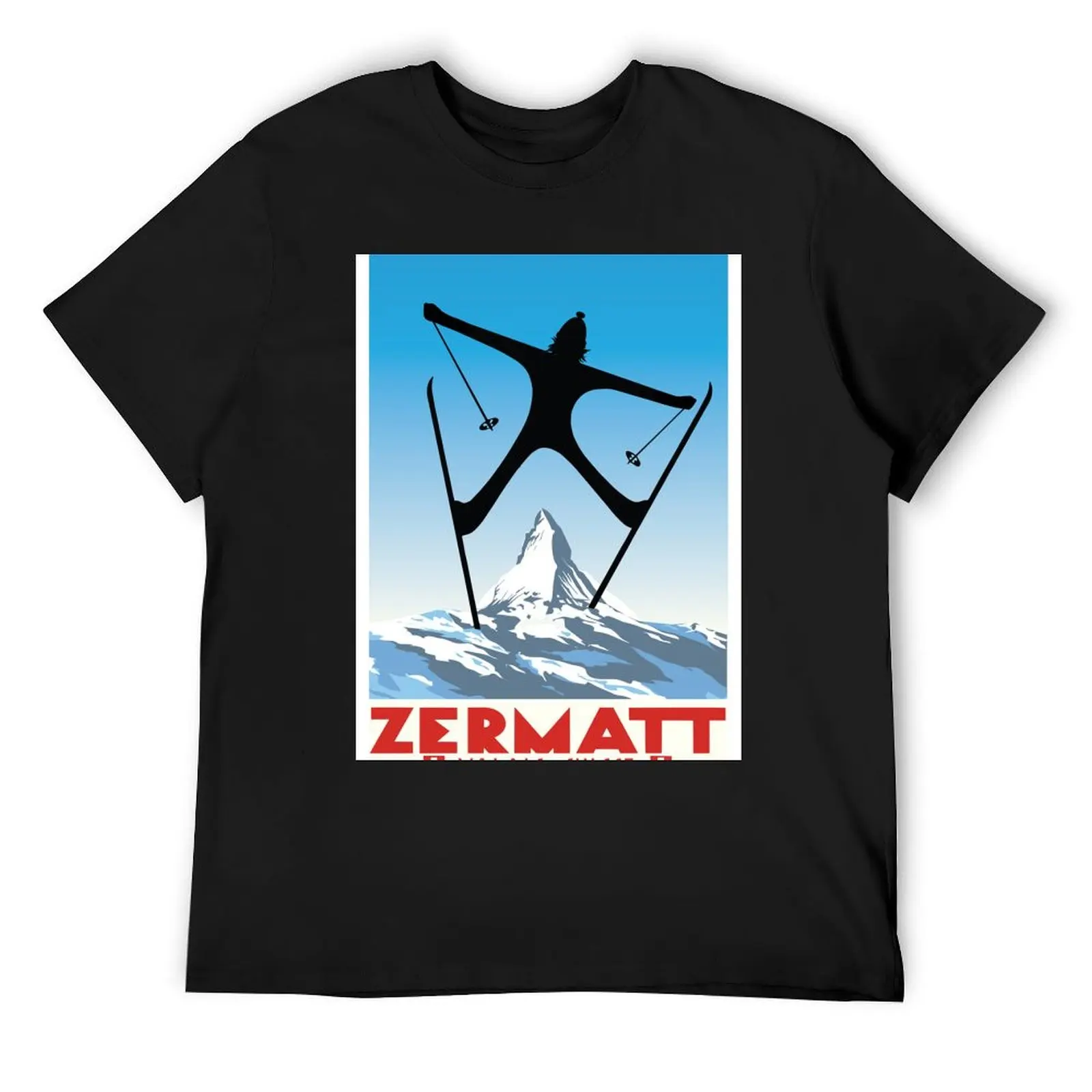 

Zermatt,Valais,Suisse,Ski Poster T-Shirt custom shirt oversized t shirt anime t shirt for men