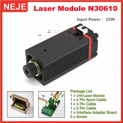 NEJE 15W N30610 Laser Module Kits CNC  450nm Laser Head With TTL / PWM Modulation for DIY Engraving Creation