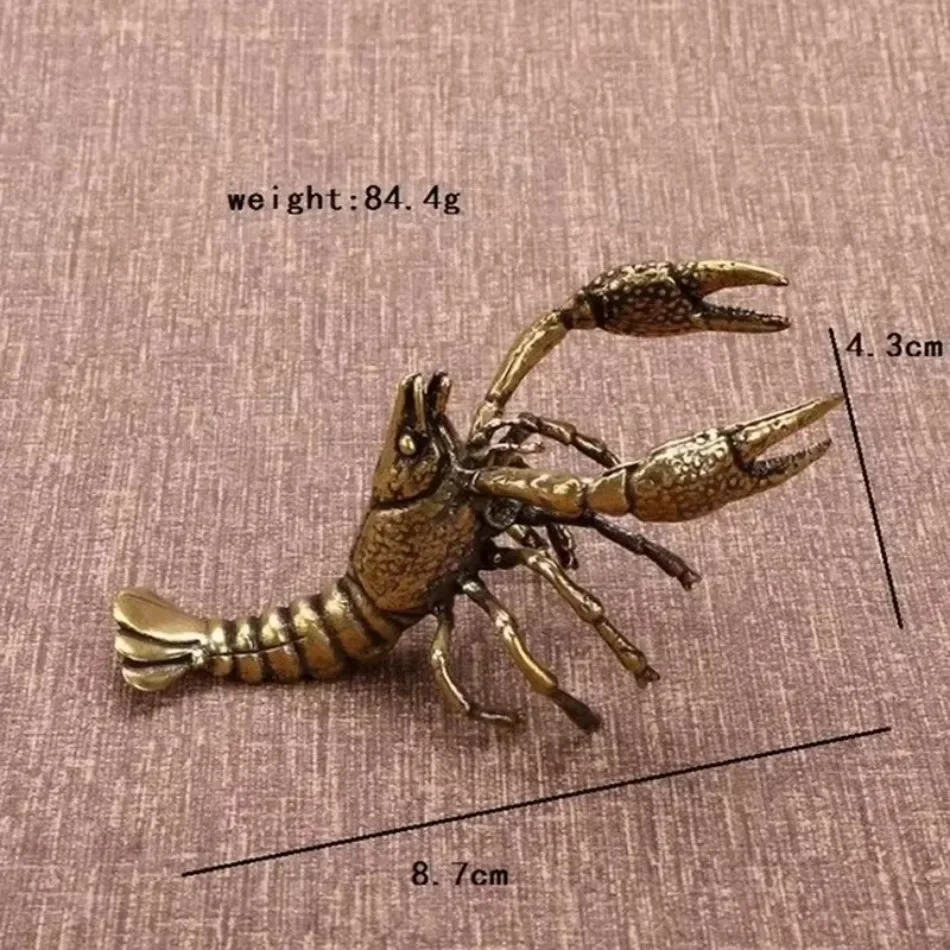 العتيقة باتينا جراد البحر النحت الصلبة النحاس النحاس اليدوية عيد الميلاد زخرفة مطلية بالذهب الحيوان الشاي الحيوانات الأليفة تحصيل الحرفية