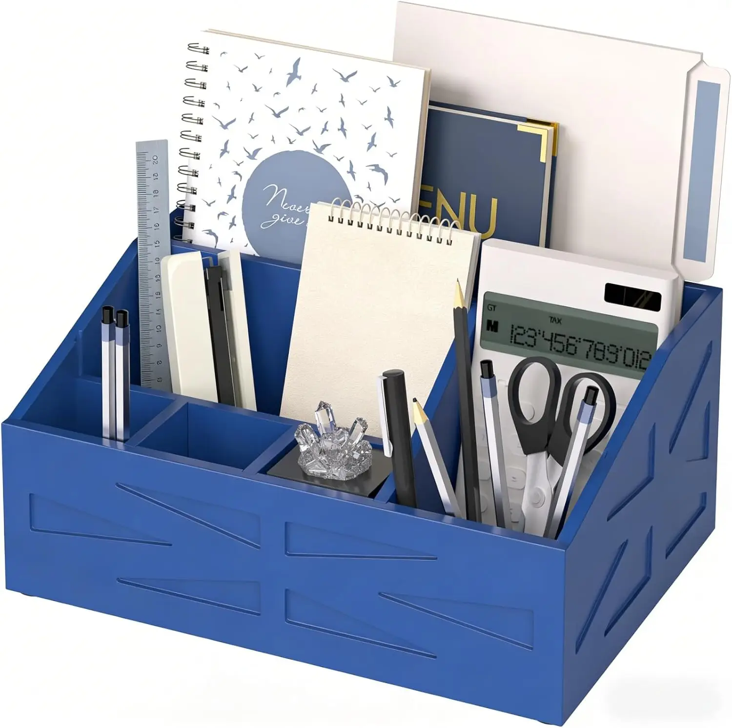 Desk Storage Wood Desktop Mail File Holder Paper All Season Blue