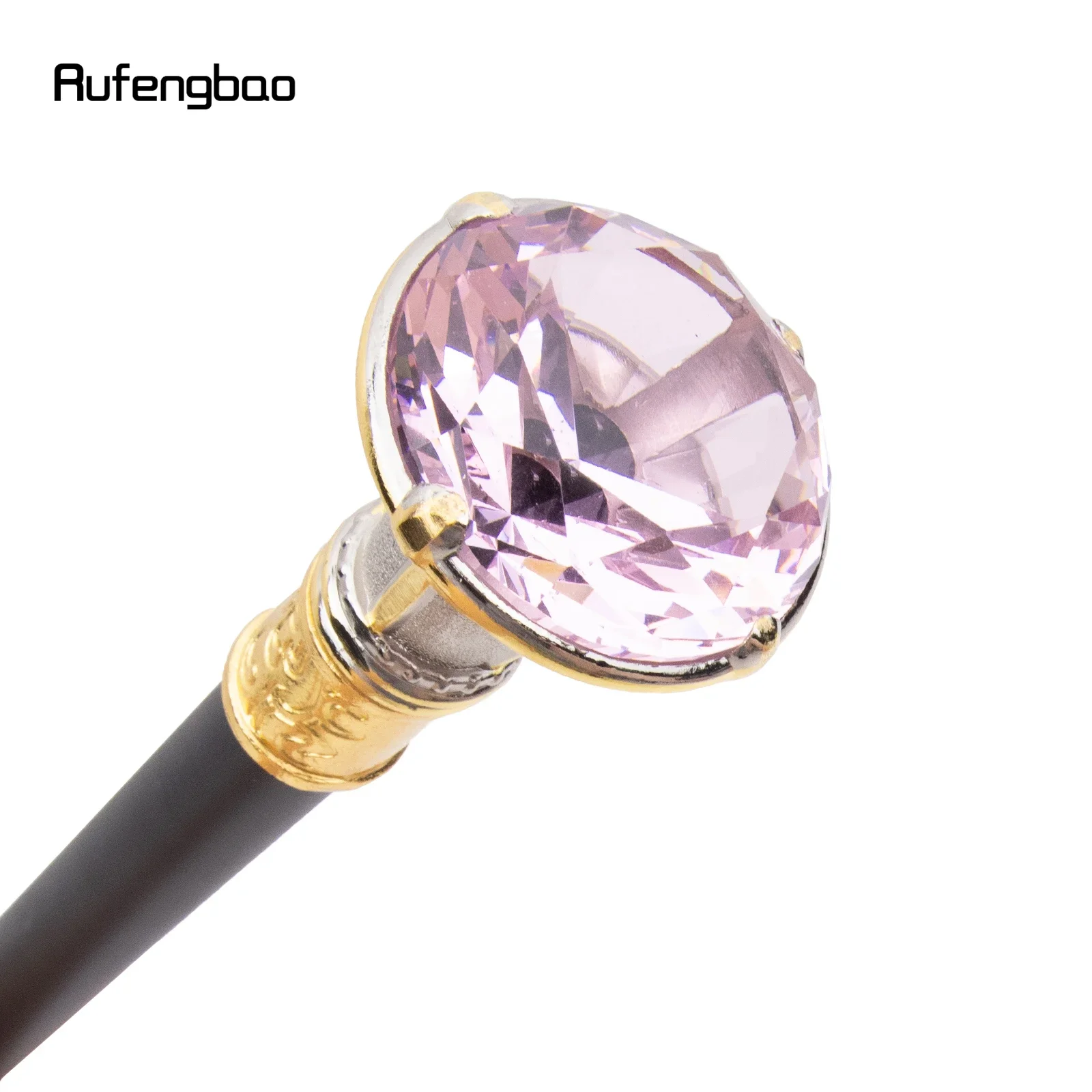 Pink Diamond Type Golden White Walking Cane Fashion Decorative Walking Stick Gentleman Elegant Cosplay Cane Knob Crosier 90cm