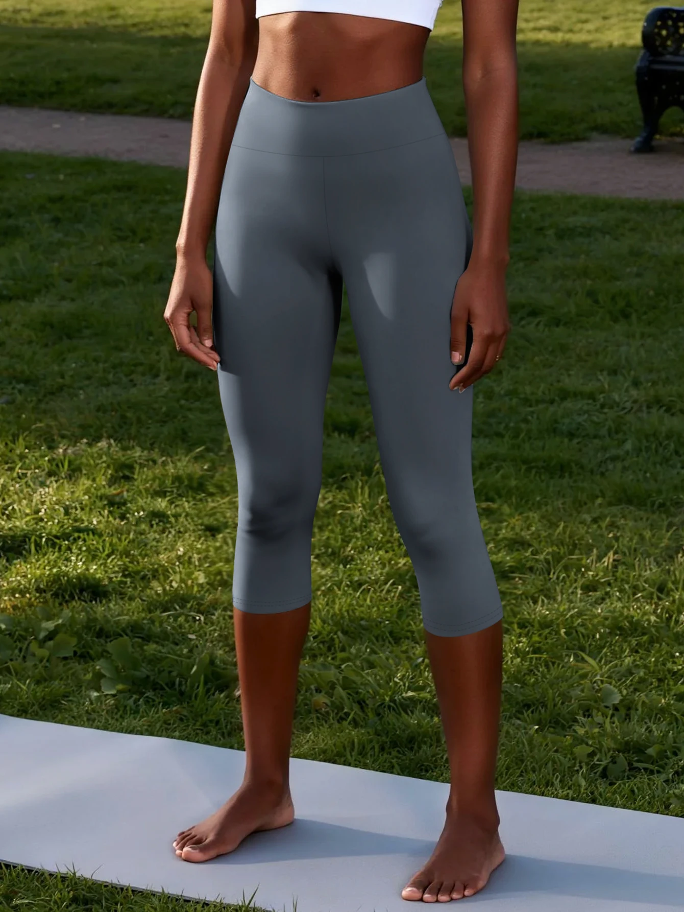 High-Stretch-Capri-Yogahose für Damen, Jogger, urbane Trainingshose, Y2K-Stil, einfarbig, bequeme Hose mit Sonderangebot
