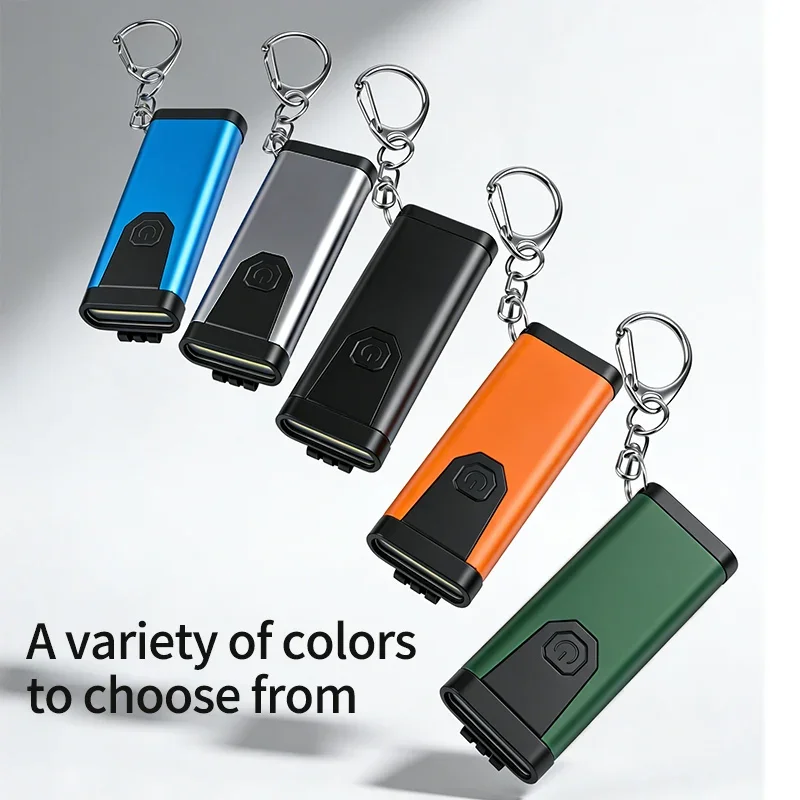 New Ultra-Thin COB Flashlight USB Rechargeable Mini Keychain Light Portable EDC Emergency Work Light
