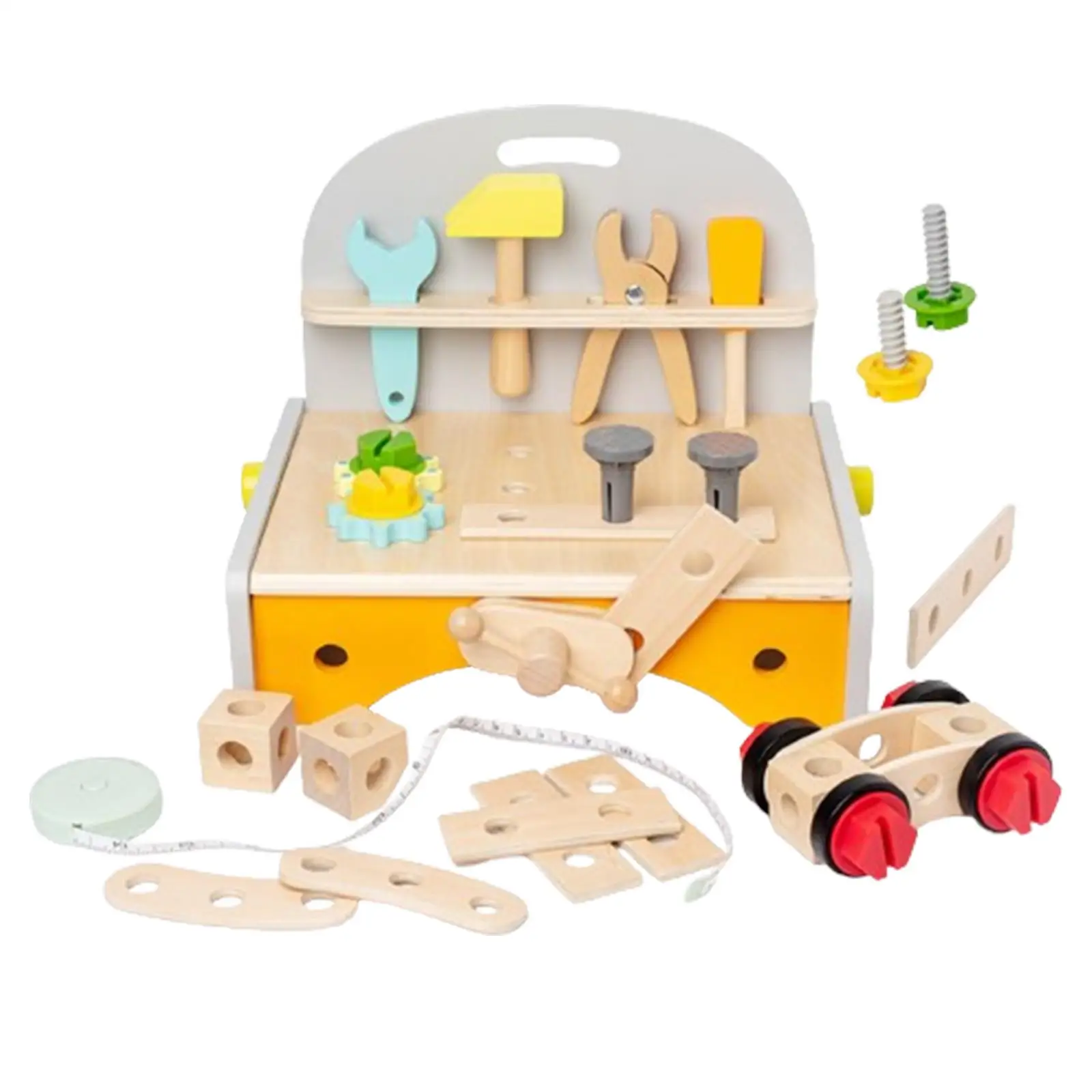 Ensemble d'Outils en Bois Montessori pour Garçon et Fille, Jouet de Construction pour Enfant