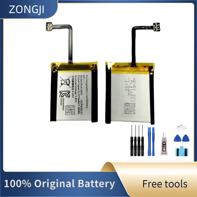 ZONGJI New Compatible Battery For Amazfit GTR 4 47mm PL412631 Watch Battery Repair Replacement Part + Free Tools