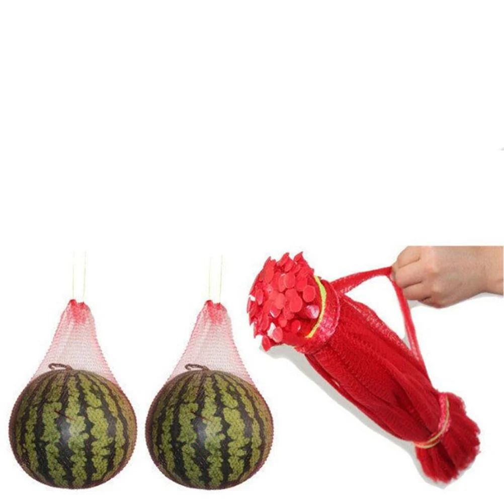 

100Pcs Heavy Duty Shopping Handbag for Grocery Produce Outdoor Carrying Pouch 35kg Hold 35cm Red Net Bag Shopping