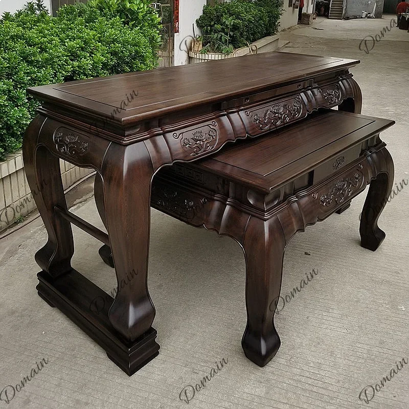 DS New Chinese Style Buddhist Worship Table Incense Altar Home Shrine Wooden Console Table for Hallway H