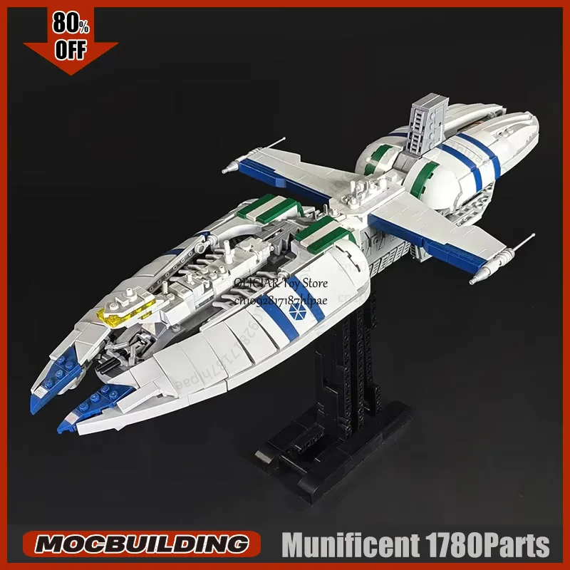 

Космический план Moc Munificent-class Star Frigate Строительные блоки Starfighter DIY Сборочные кирпичи Креативная коллекция игрушек Модель в подарок