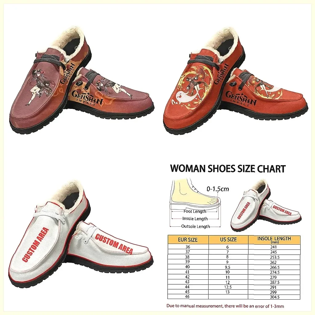 

Genshin Impact Walnut Velvet Couple Slippers, Warm Indoor Outdoor Casual Shoes for Men & Women