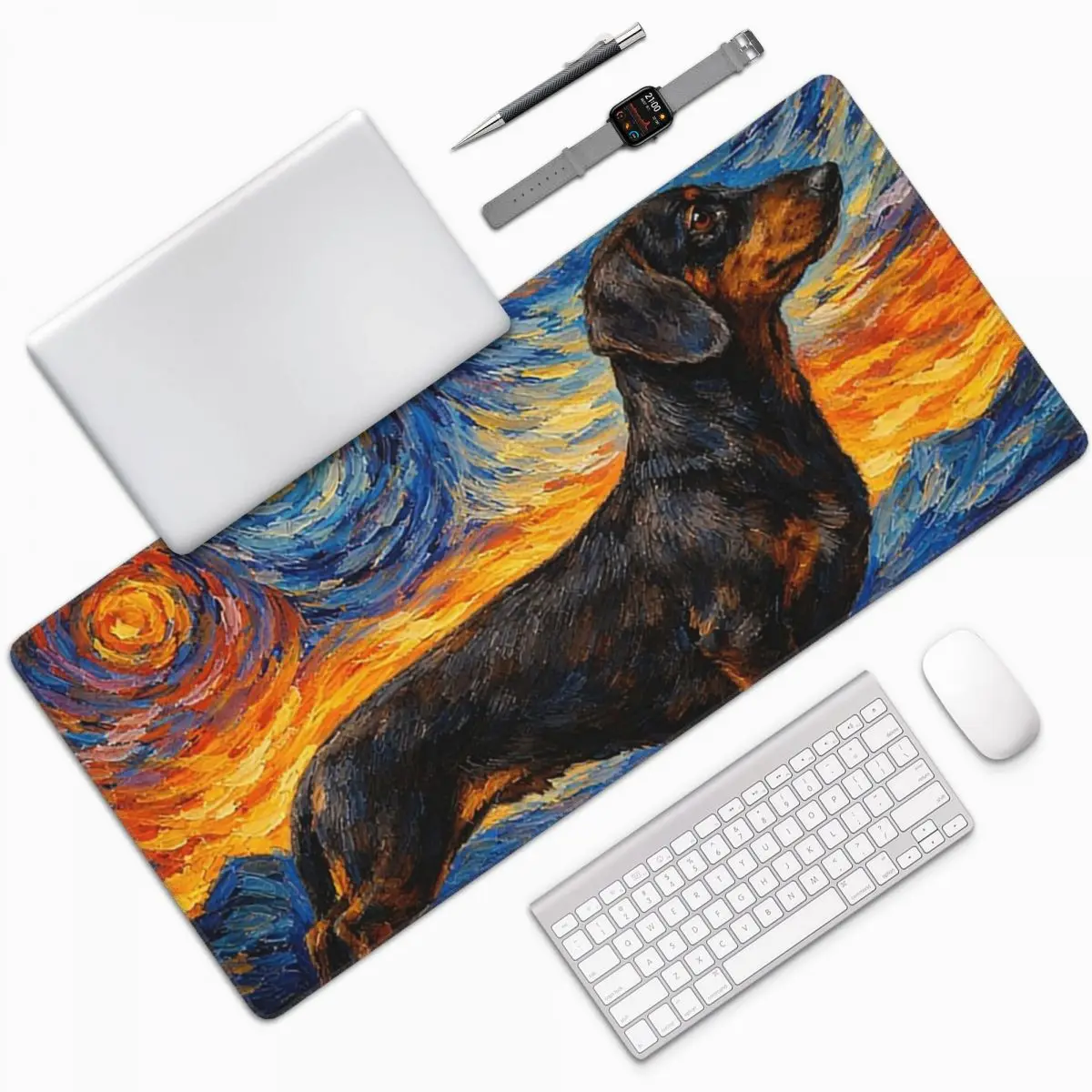 

Starry Sky Dachshund Dog Portrait Large Mouse Pad Computer Keyboard Mouse Mat PC Laptop Desk Mat Office Accessories Table Mats