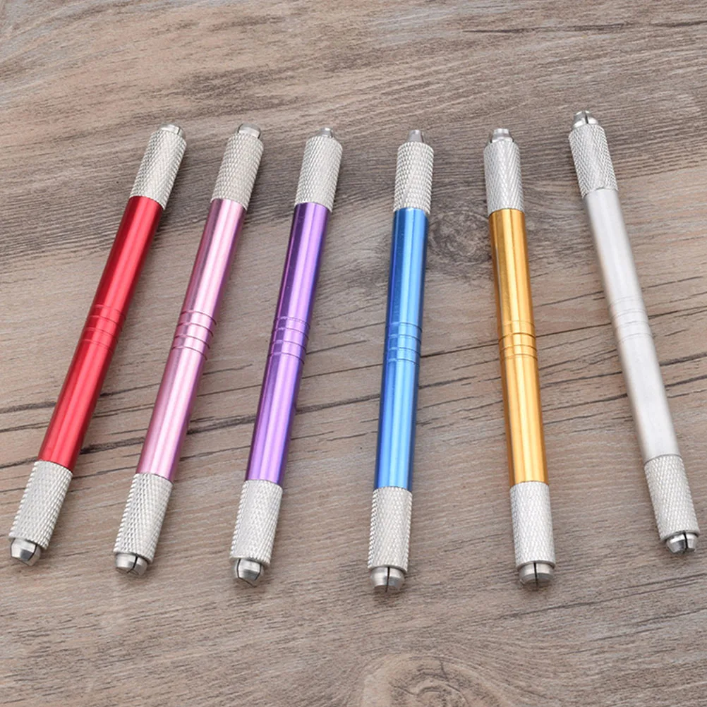 

7pcs Microblading Tattoos Pen Durable Microblading Pencil Aluminum Tattoos Accessory Manual Long Term Use Makeup Tool