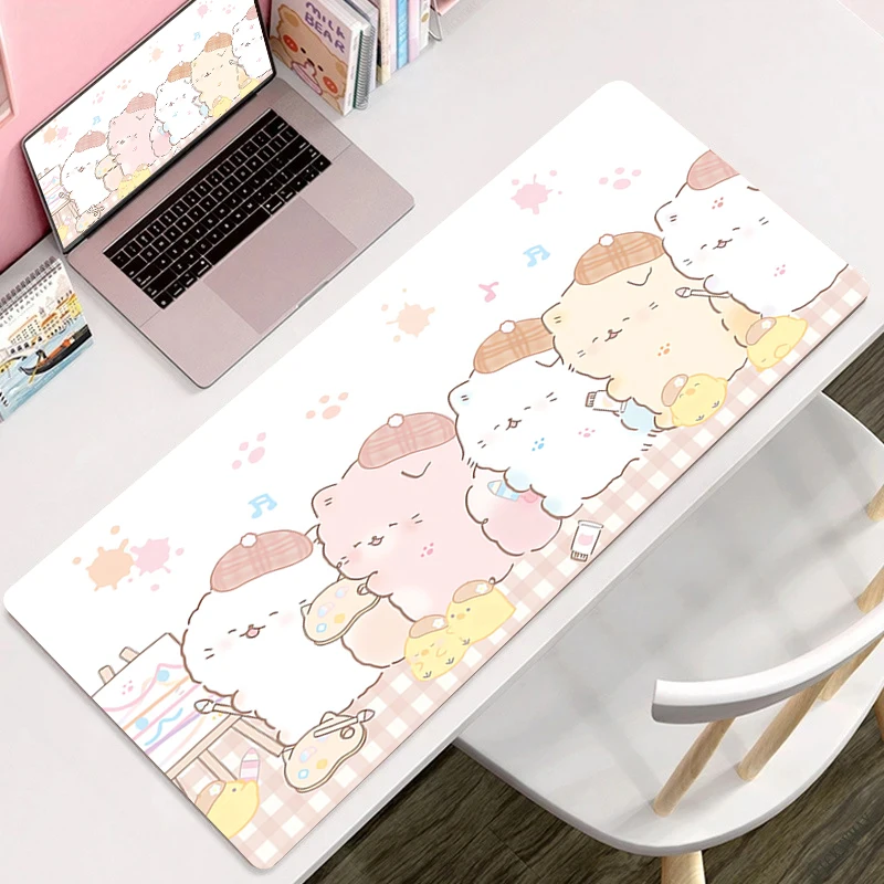 Cute Cat Mouse Mat Laptop Extra Large Mouse Pad Gamer Desk Mat Kawaii Anime Mousepad Table Protector Soft Mice Mats Game Carpet