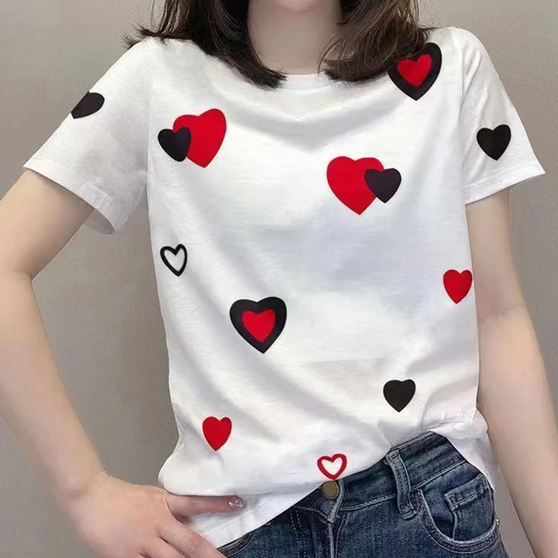 Loose t-shirt de manga curta para as mulheres, camisa fina gola redonda, estilo casual e ocidental, nova moda verão, 2019