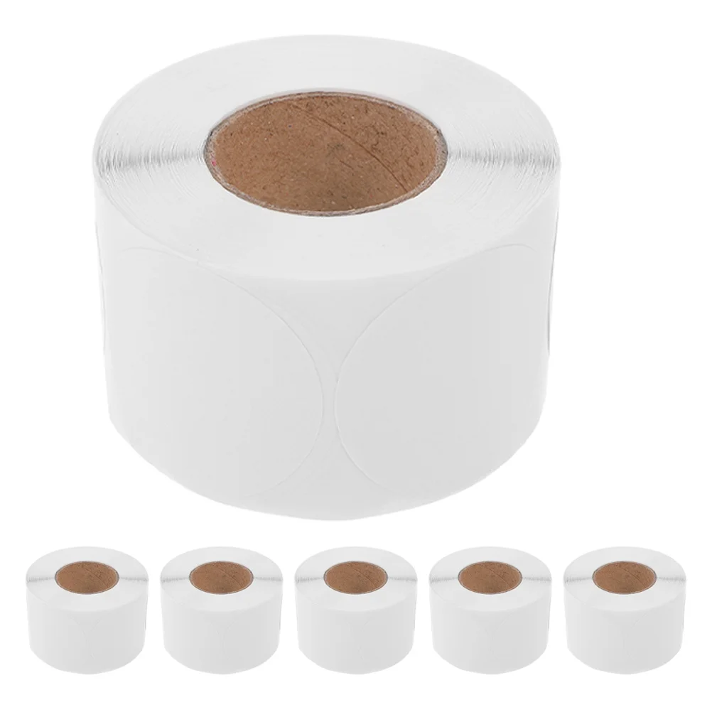 500 قطعة تسميات الختم الأبيض لاصق ملصقات مستديرة ذاتية اللصق دائرة النقاط للمغلفات التعبئة والتغليف جرد ترميز البريد #1