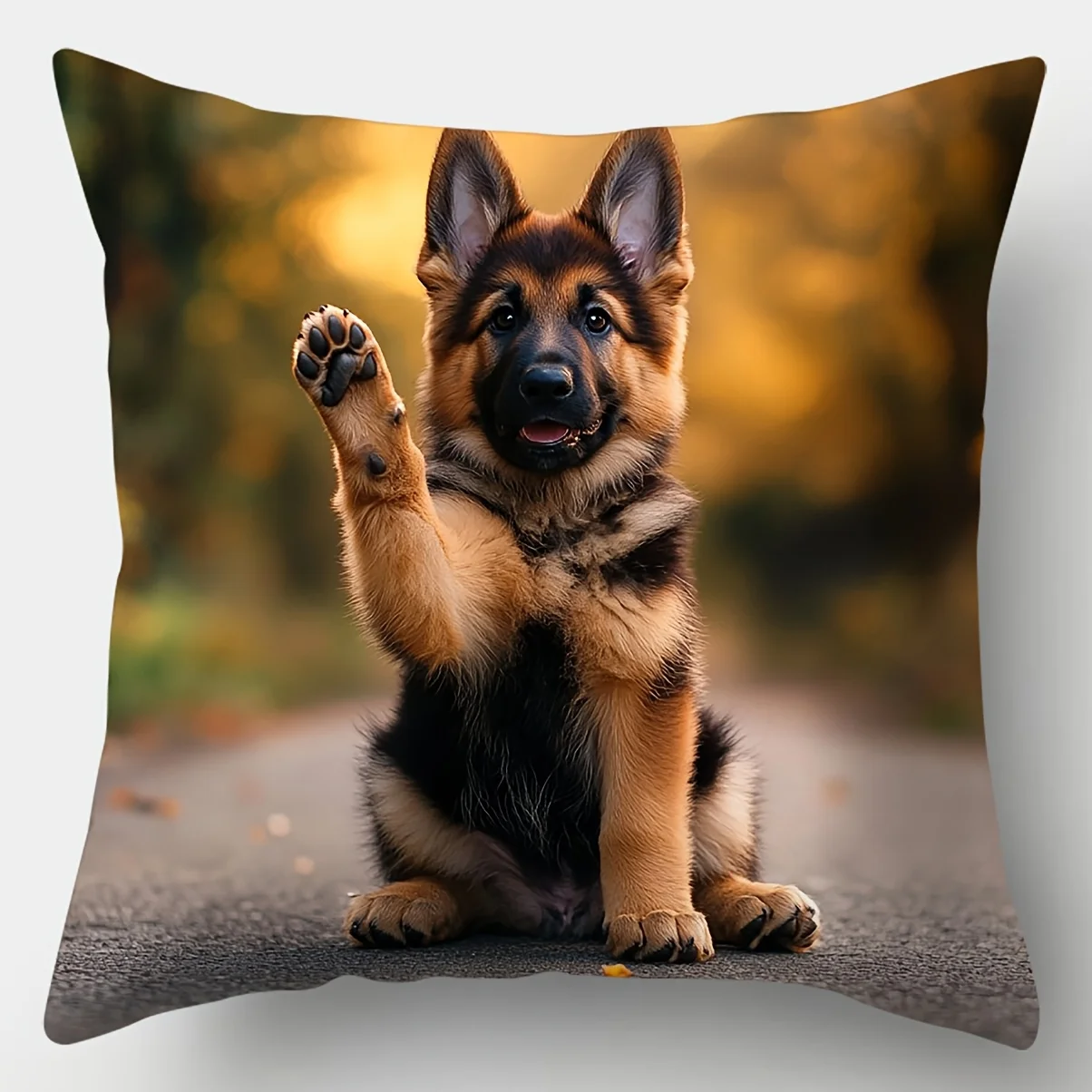 4Pcs German Shepherd Puppy Pillow Covers 45x45cm Double-sided Printed Cute Dog Cushion Cases Animal Lover Home Decor No Insert