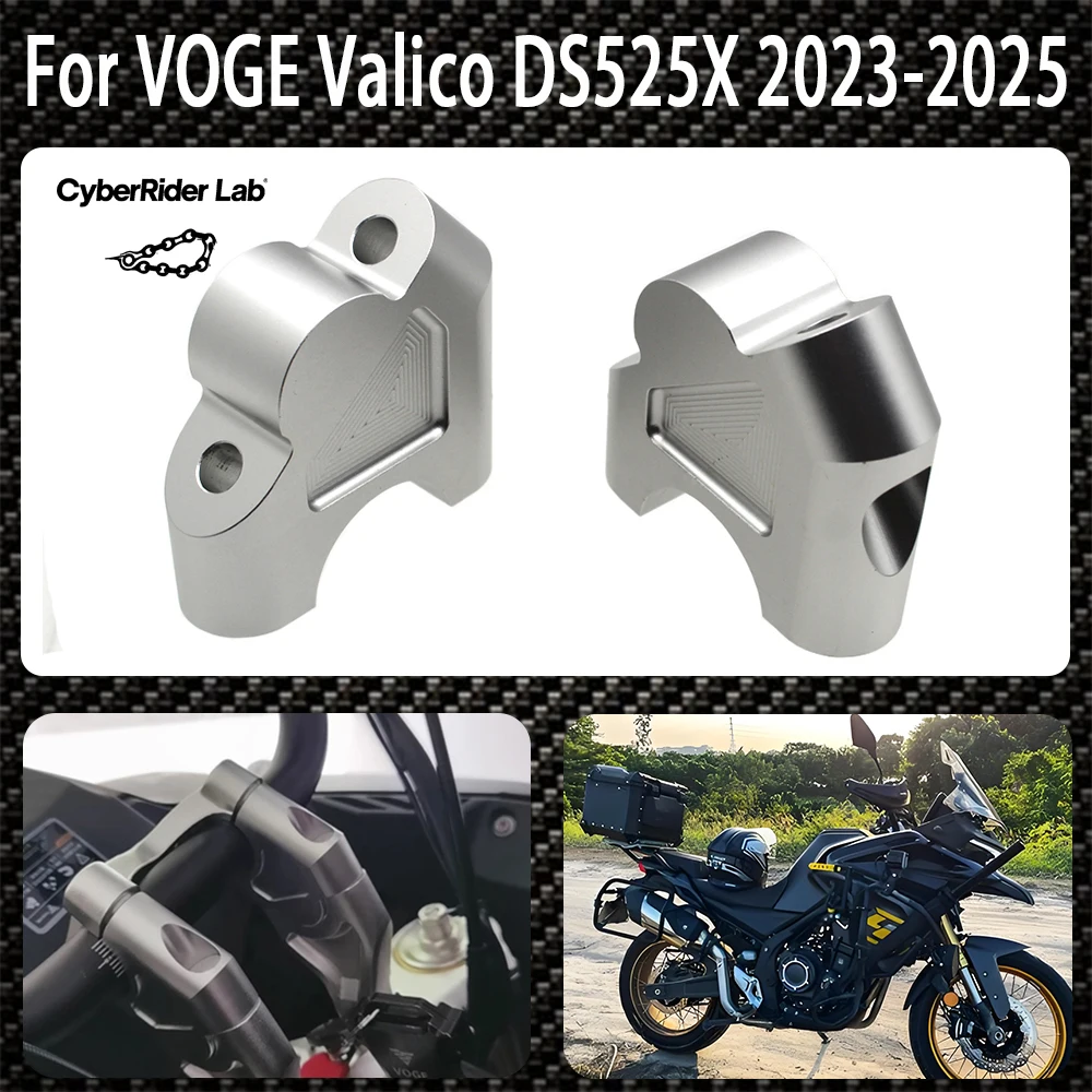 Handlebar Riser Clamp Motorcycle Accessories Handle Bar Heighten Move Back Adapter For VOGE Valico DS525X 525DSX 2023-2025