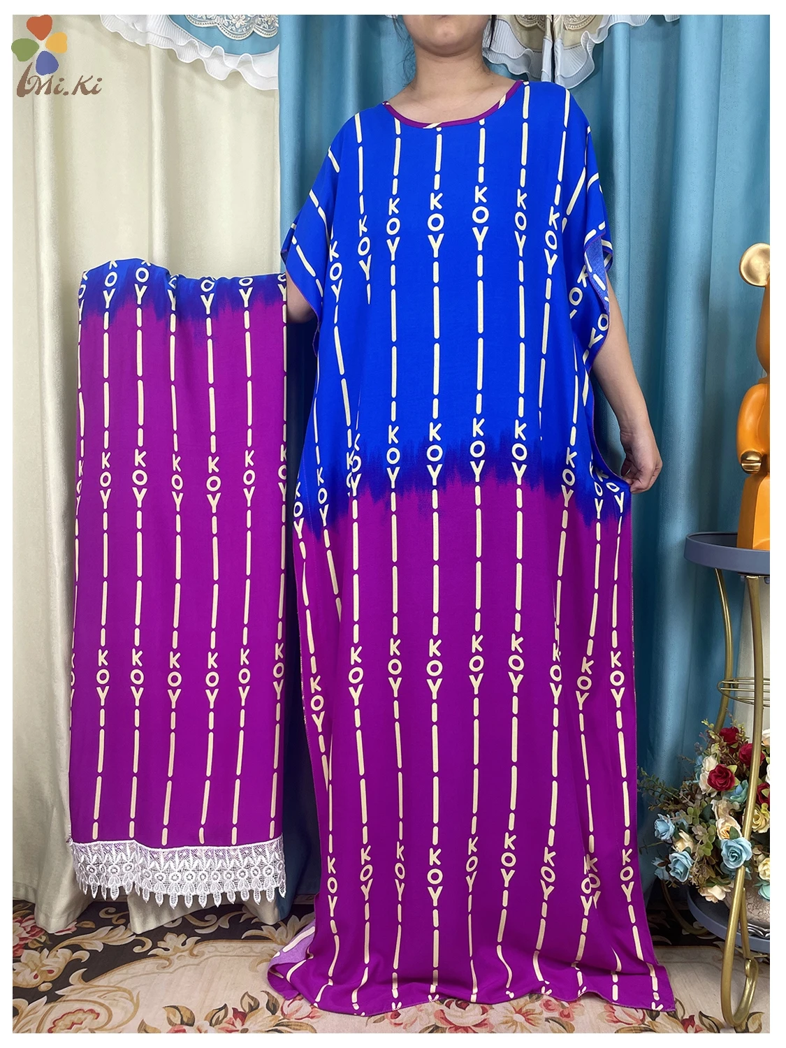 

2024 New Fashion African Style Short Sleeve Dresses Solid Cotton Dashiki Loose Boubou Maxi Islam Women Dress With Big Scarf