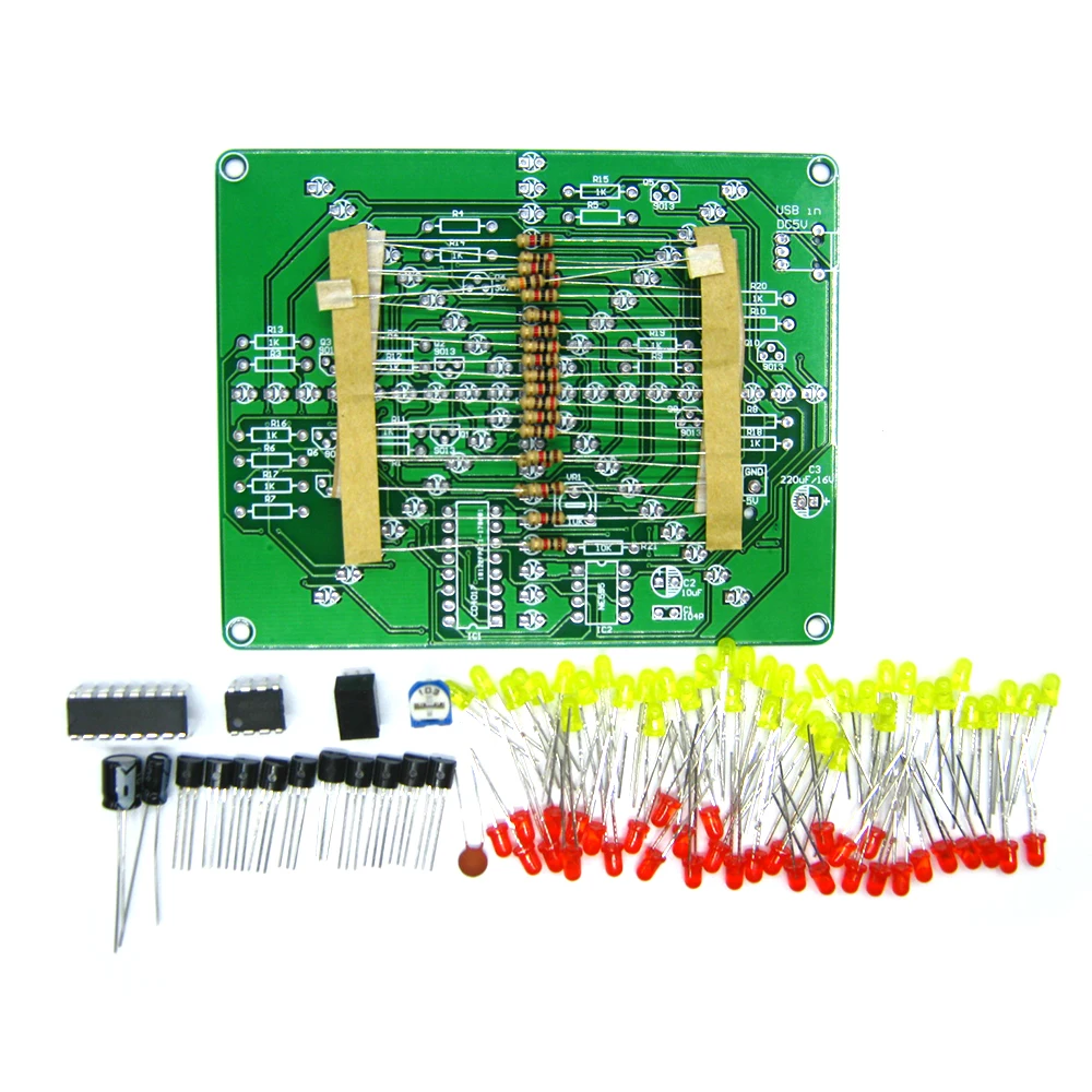 

Electronic DIY Kit Flash Light Kits 73 LEDs Red Yellow Dual-Color Flashing Soldering Practice Board PCB Circuit Training Suite