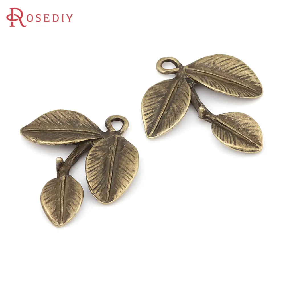 20PCS Gold Color Zinc Alloy Tree Leaf Leaves Charms Pendants High Quality Diy Jewelry Making Necklace Earrings Accessories image 5