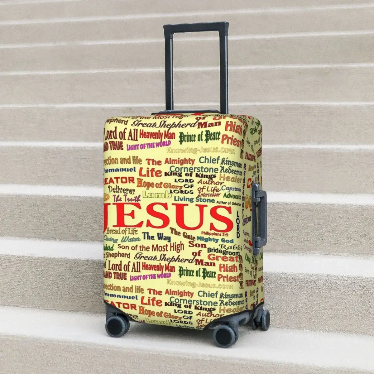 Biblical References Suitcase Cover Religious Christian Holiday Cruise Trip Strectch Luggage Case Protector