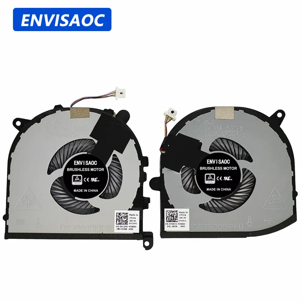

OEM New For Dell XPS 15 9560 Precision 5520 M5520 P56F Laptop CPU GPU Cooling Fan Heatsink Fans Cooler 0VJ2HC 0TK9J1