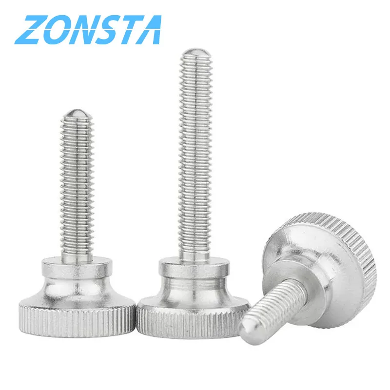 304 Stainless Steel Thumb Curtain Wall Glass Lock Screw GB834 M2 M3 M4 M5 M6 Knurled Step High Head Hand Tighten Adjust Screw