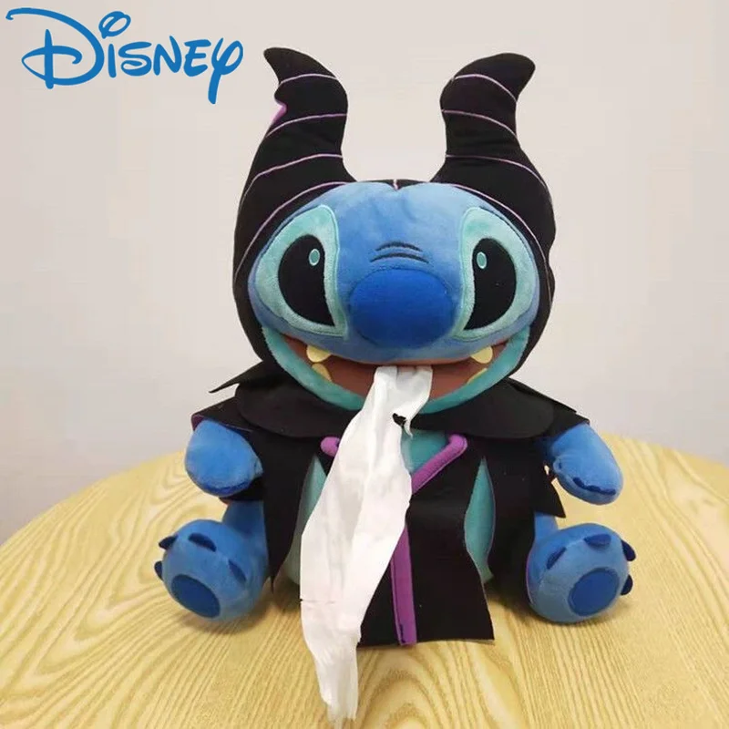 

Hot Disney Kawaii Stitch Plush Toy Plush Doll Transformed Into A Paper Towel Box Doll Multifunction Furniture Tissue Box Gift